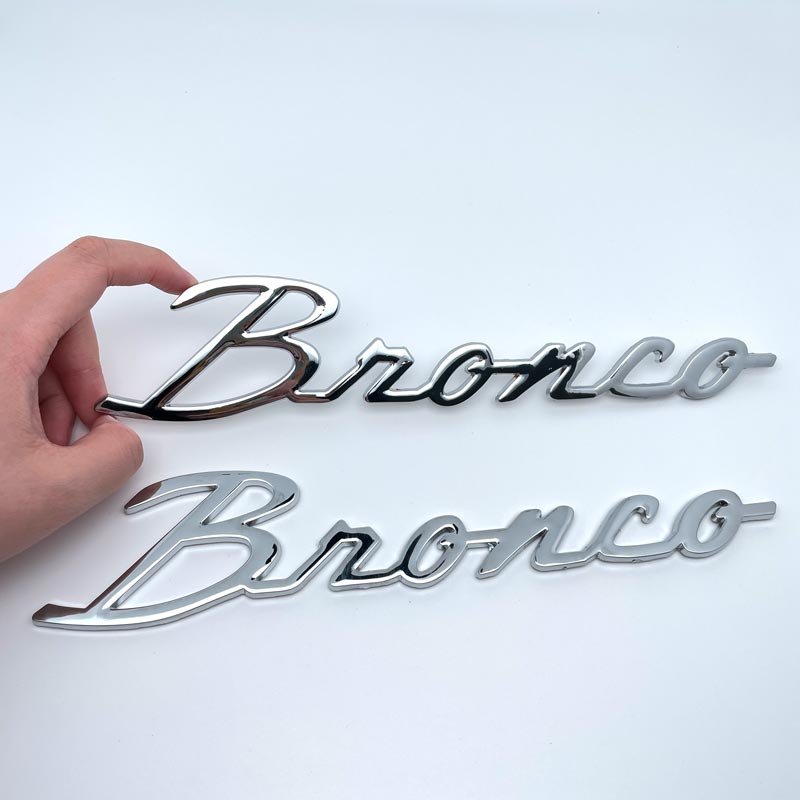 New 10'' Bronco Script Badge Self-adhesive Metal Emblem
