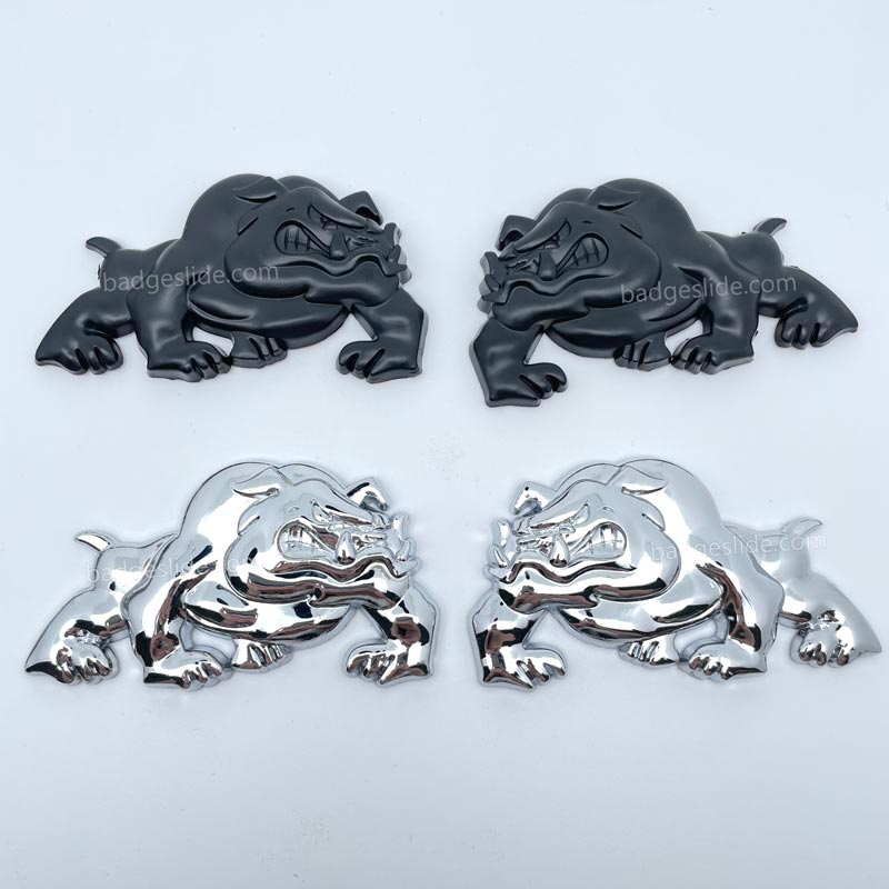 1 pair Bulldog Car Badge Metal Emblem