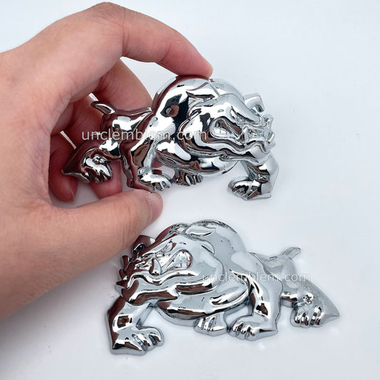 1 pair Bulldog Car Badge Metal Emblem