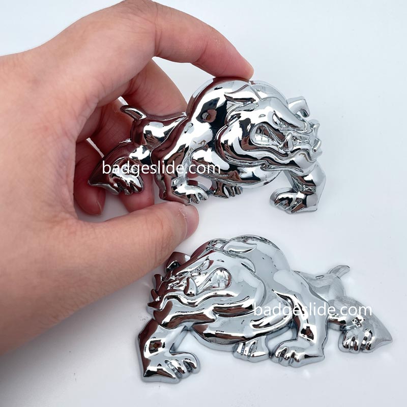 1 pair Bulldog Car Badge Metal Emblem