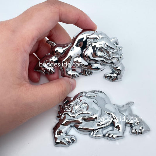 1 pair Bulldog Car Badge Metal Emblem