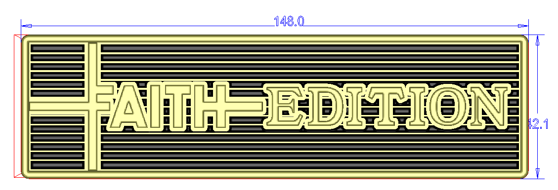 Faith EDITION Metal Emblem Car Badge-Chrome-2pcs