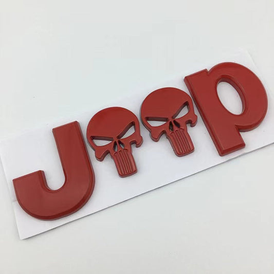 Funny Skull SUV Metal Emblem Badge