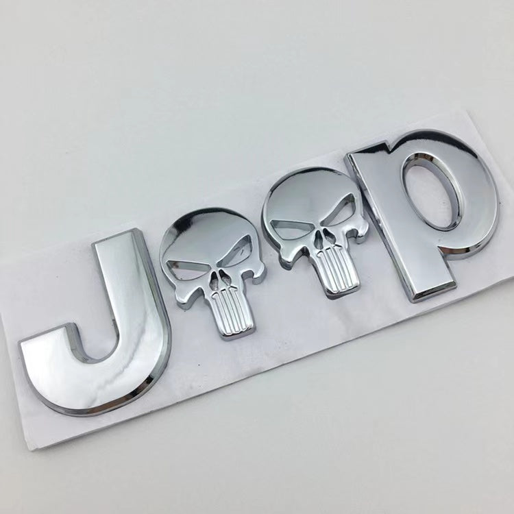 Funny Skull SUV Metal Emblem Badge