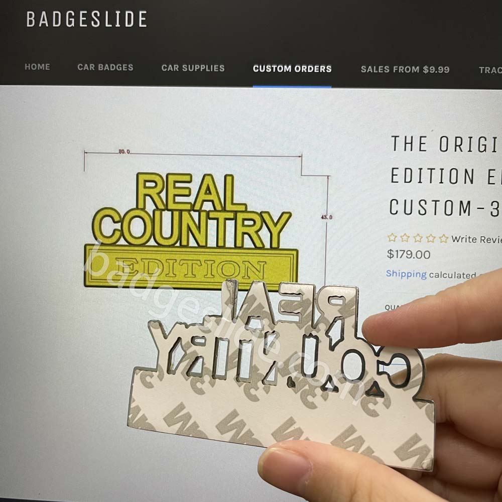 The Original REAL COUNTRY EDITION Emblem Fender Badge-Custom-3