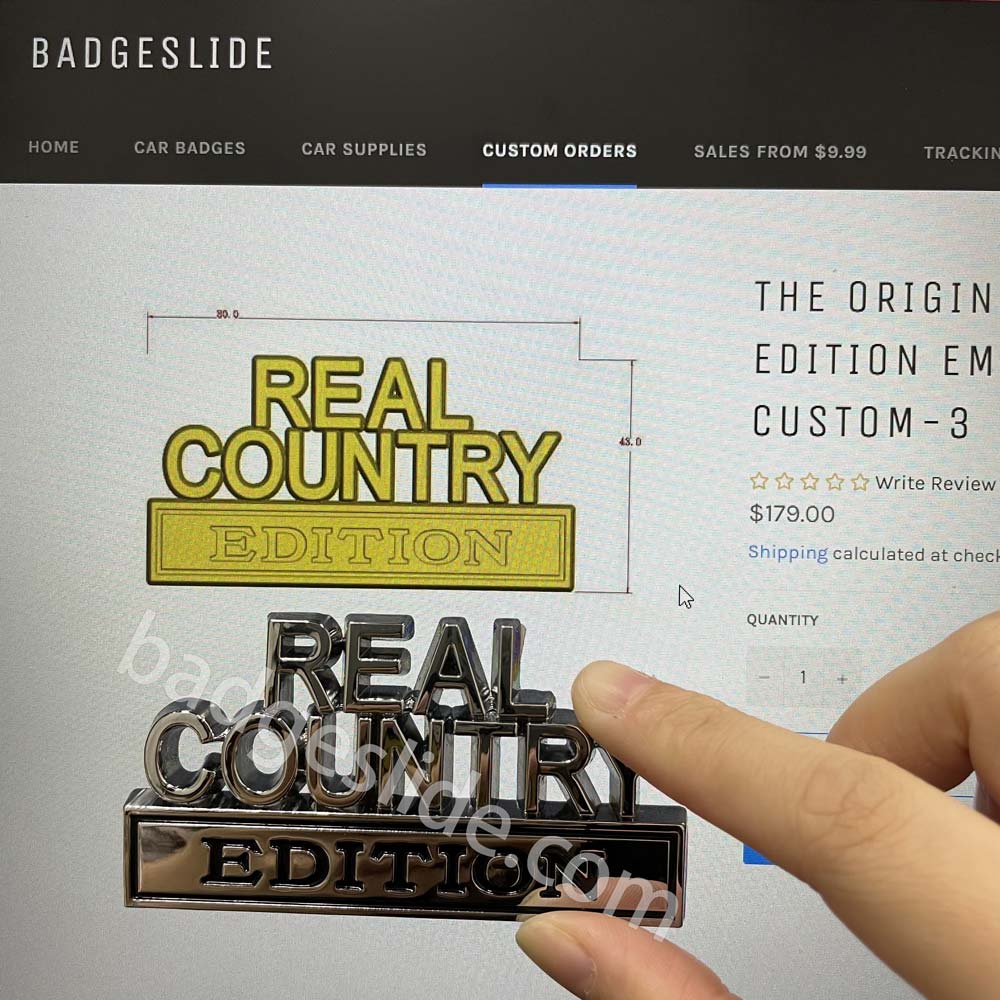 The Original REAL COUNTRY EDITION Emblem Fender Badge-Custom-3