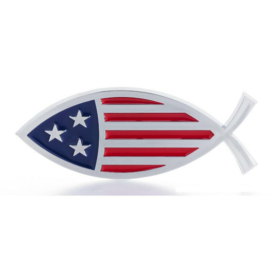 2pcs Star-Spangled Fish MetalĀ Emblem