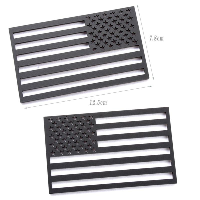 EyeCatcher USA Flag Emblem Decal Black - 2 Pack