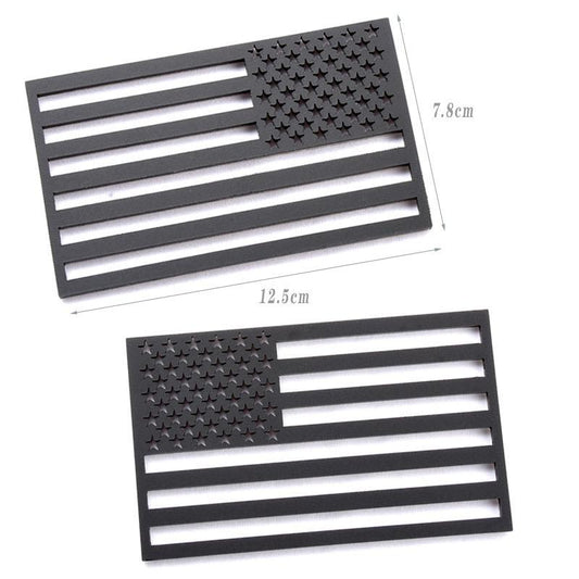 EyeCatcher USA Flag Emblem Decal Black - 2 Pack