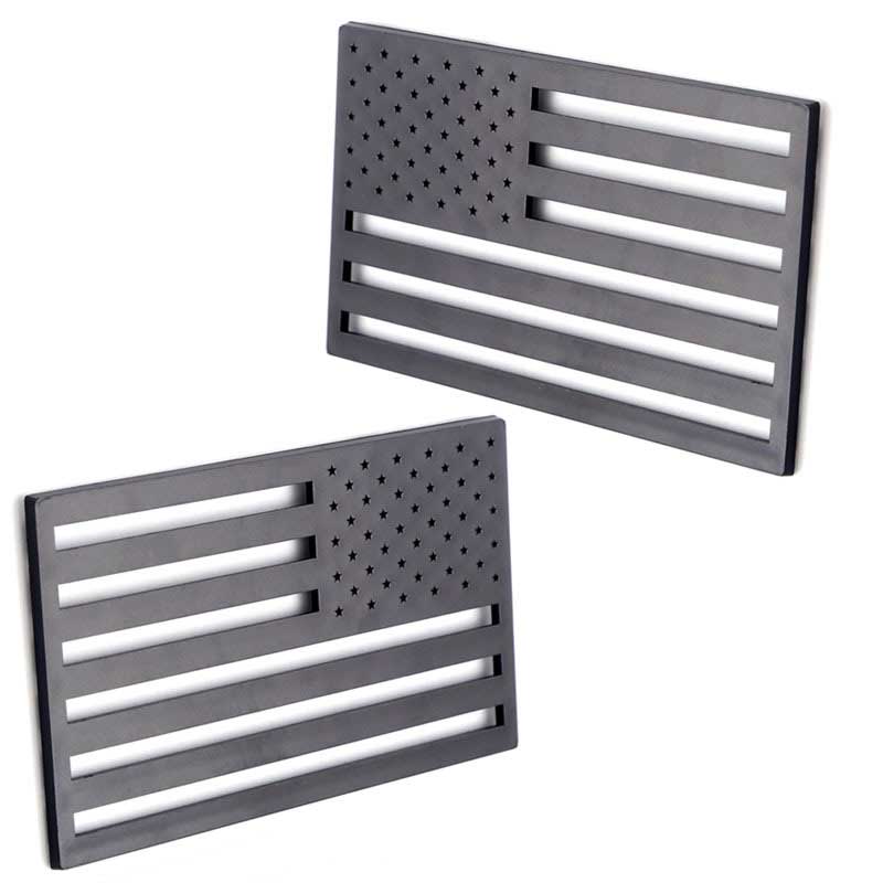 EyeCatcher USA Flag Emblem Decal Black - 2 Pack