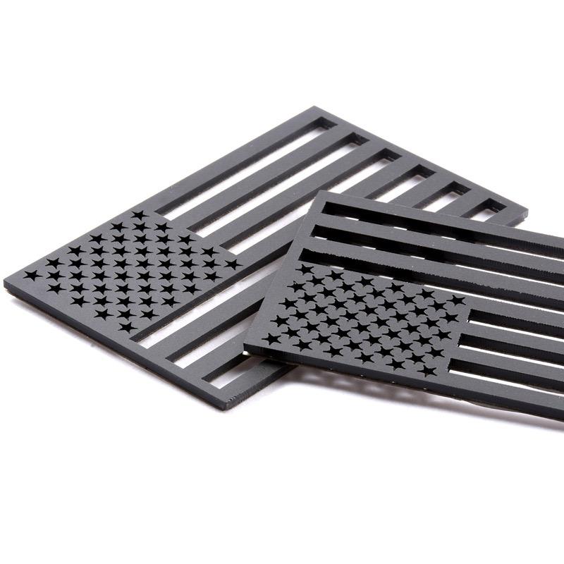 EyeCatcher USA Flag Emblem Decal Black - 2 Pack