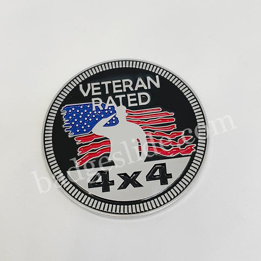 VETERAN RATED 4X4 JEEP Badge