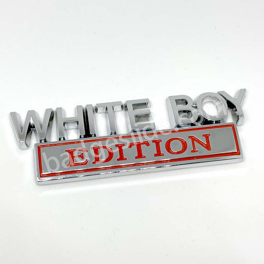 2 PCS WHITE BOY Edition Emblem Fender Badge