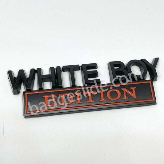 2 PCS WHITE BOY Edition Emblem Fender Badge