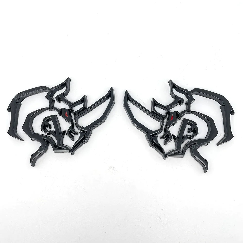 Unique Logo Custom Car Emblem Metal Car Badge-Gloss-Black-2sets