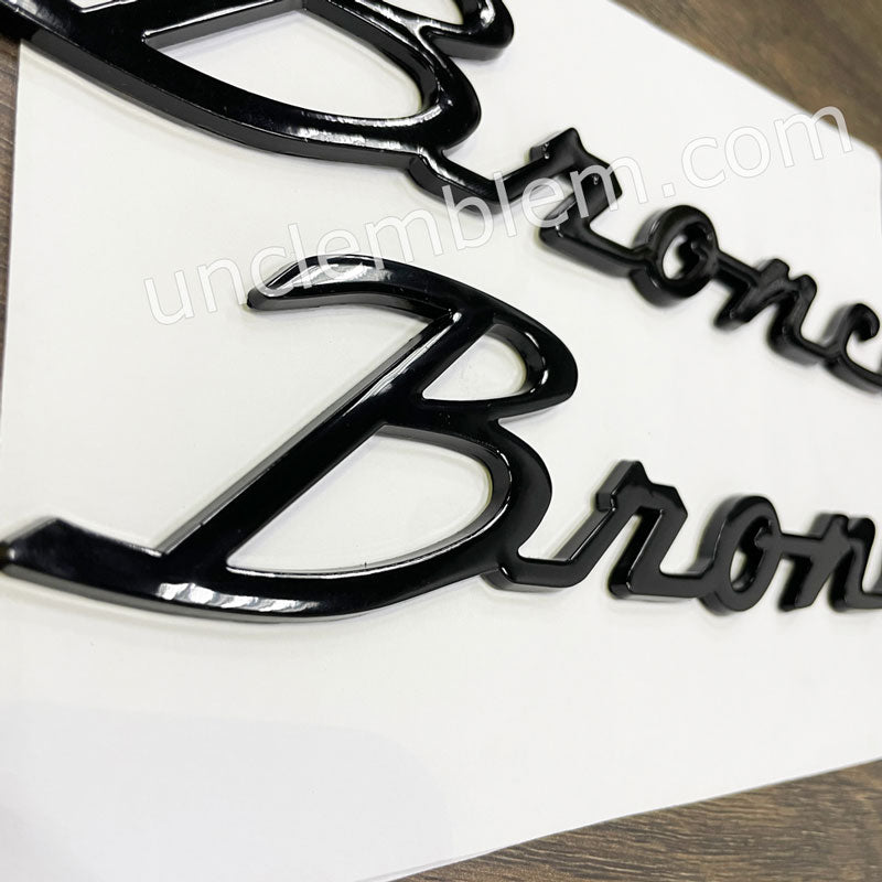 New 10'' Bronco Script Badge Self-adhesive Metal Emblem