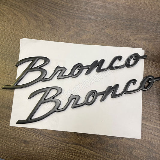 New 10'' Bronco Script Badge Self-adhesive Metal Emblem
