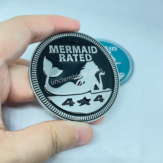 MERMAID RATED Self-adhesive Car Metal Badge